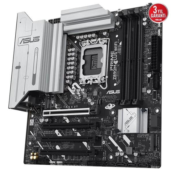 ASUS PRIME Z890M-PLUS WIFI-7 DDR5 HDMI DP PCIE 5.0 1851p mATX - Resim 3