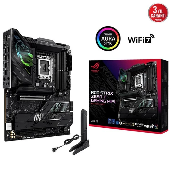 ASUS ROG STRIX Z890-F GAMING WIFI-7 DDR5 THUNDERBOLT-HDMI DP PCIE 5.0 1851p ATX ürün görseli 1