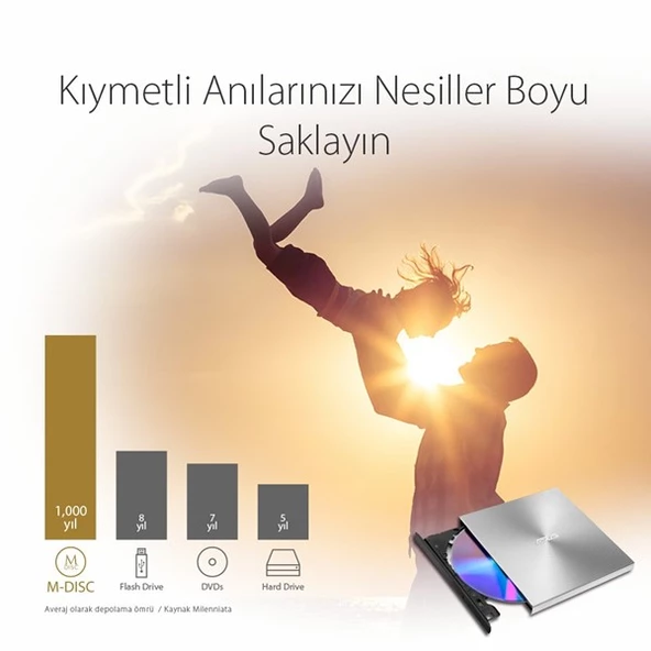 ASUS 8x ZENDRIVE SDRW-08U7M-U USB 2.0 Slim Harici DVD Yazıcı Siyah - 6