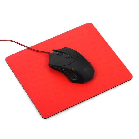 TX Flat Line Yarı Sert Üst Yüzeyli Slim Kırmızı MousePad (240x200mm) - 3