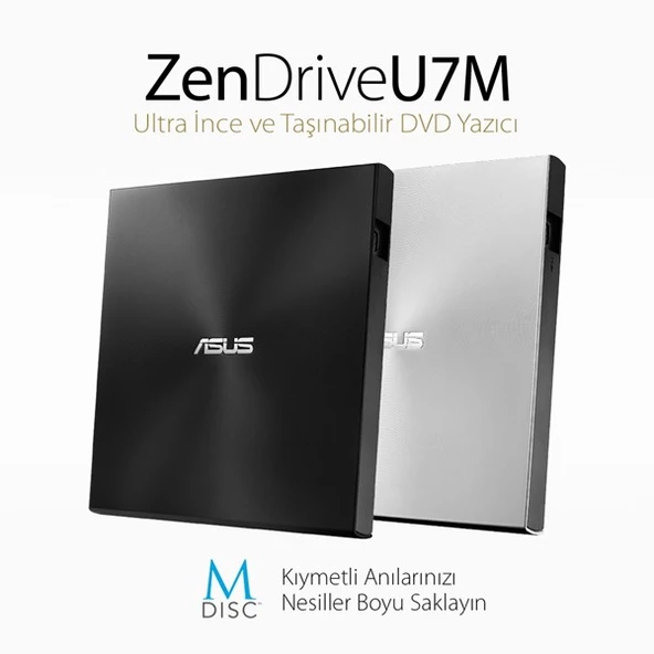 ASUS 8x ZENDRIVE SDRW-08U7M-U USB 2.0 Slim Harici DVD Yazıcı Siyah - 5