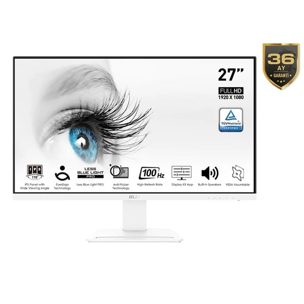 MSI 27" FLAT IPS MP273AW 1MS 100HZ HDMI EV OFİS MONİTÖRÜ 1920X1080 BEYAZ