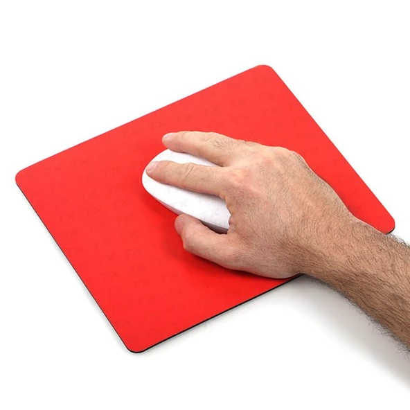 TX Flat Line Yarı Sert Üst Yüzeyli Slim Kırmızı MousePad (240x200mm) - 2