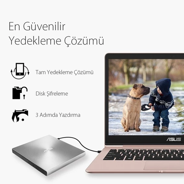 ASUS 8x ZENDRIVE SDRW-08U7M-U USB 2.0 Slim Harici DVD Yazıcı Siyah - 4