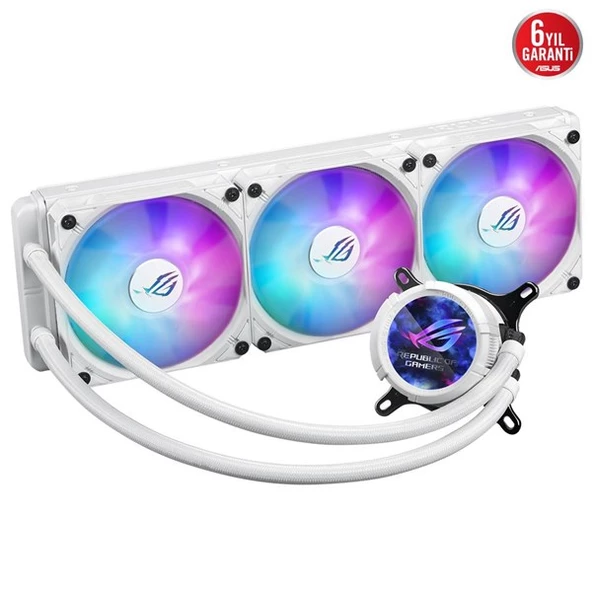 ASUS 360MM ROG STRIX III 360 ARGB AM5-1700P SIVI SOĞUTMALI İŞLEMCİ FANI BEYAZ - Resim 4