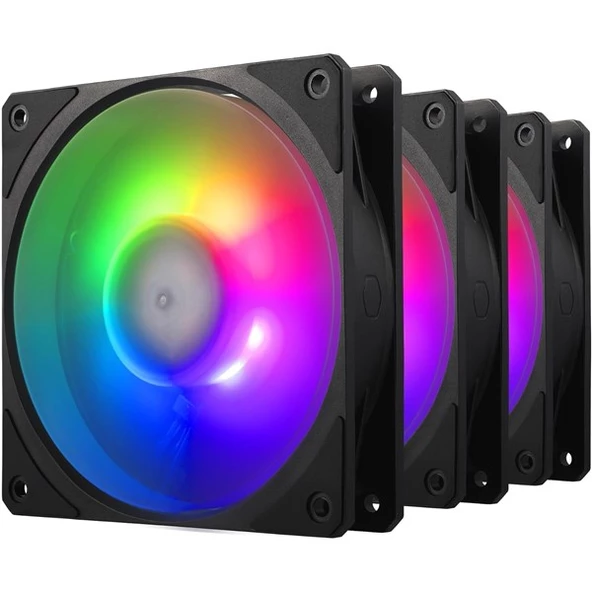 COOLERMASTER MOBIUS 120P MFZ-M2DN-243P2-R1 120mm ARGB Kasa Fan Kiti  ARGB Kontrol Üniteli 3-lü paket - 3