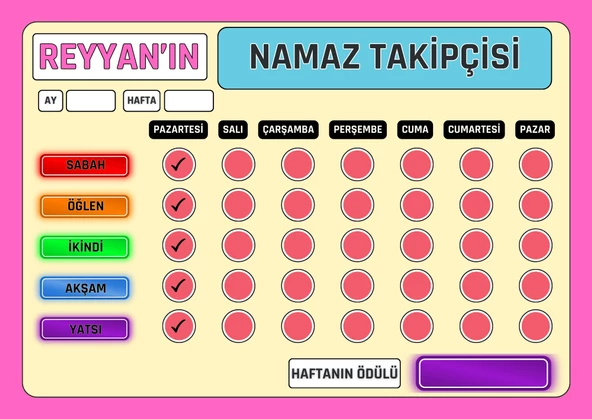 Namaz Takipçisi İkili (2 Namaz Çizelgesi) - 4