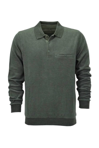 Erkek Polo Yaka Cepli Sweatshirt  6857 BGL-ST04024 - Resim 7