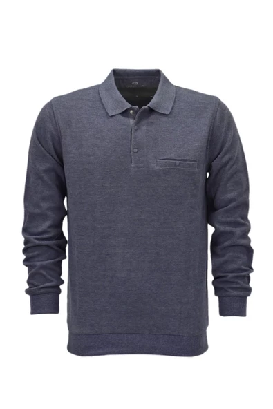 Erkek Polo Yaka Cepli Sweatshirt  6857 BGL-ST04024 - Resim 6