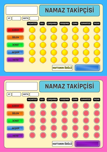 Namaz Takipçisi İkili (2 Namaz Çizelgesi) - 2