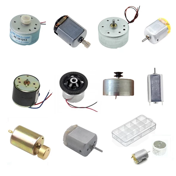 Küçük Tip Elektrik DC Motor Deney Seti Kutulu - 10 Adet (Titreşim ve Oyuncak Motoru Hediyeli) - Resim 2
