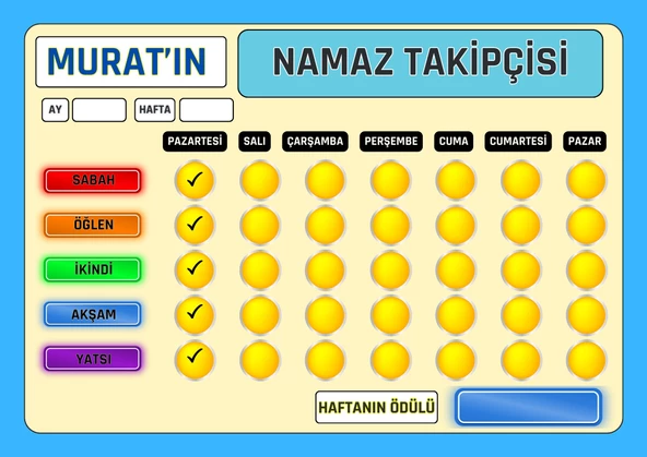 Namaz Takipçisi İkili (2 Namaz Çizelgesi) - 3