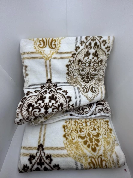 Pololife Zara Damask Battaniye Kahve Tek Kişilik 160x220 - 2