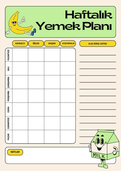 Haftalık Diyet Planı YAZ-SİL (Silinebilir Kalem Hediye) - 4