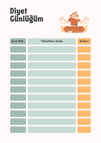 Haftalık Diyet Planı YAZ-SİL (Silinebilir Kalem Hediye) - 5