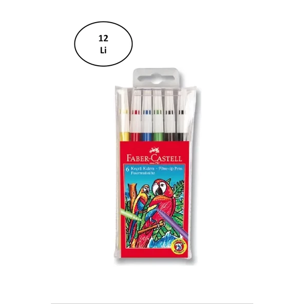 Faber-Castell 5067155106 Yıkanabilir 6 Renk Keçeli Kalem 12'li
