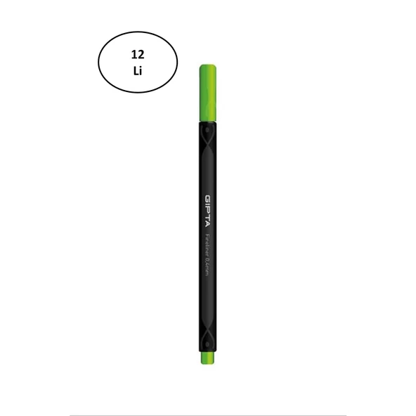 Gıpta Fineliner Kalem 0,4 Mm Karton Kutu Üçgen Yeşil 12'li