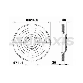 ON FREN DISK AYNASI P407-P607 YM 2.2 16V 3.0 SW 04-C5 III-C6 3.0 V6 2.2 HDI 05- - BRAXIS AD0400