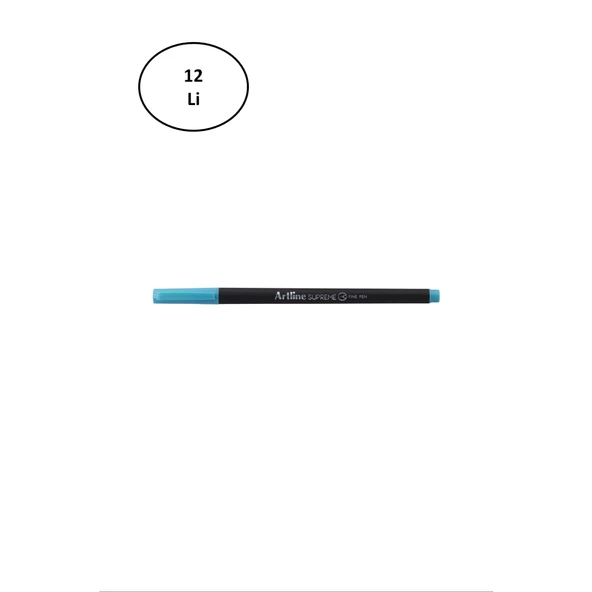 Artline Supreme 0.4mm Fine Keçe Uçlu Kalem Mavi 12'li