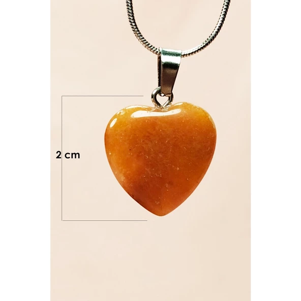 Aragonit Doğal Taşı Zincirli El Yapımı Kolye Uç: 2 cm Zincir: 20 cm Kutulu - 2