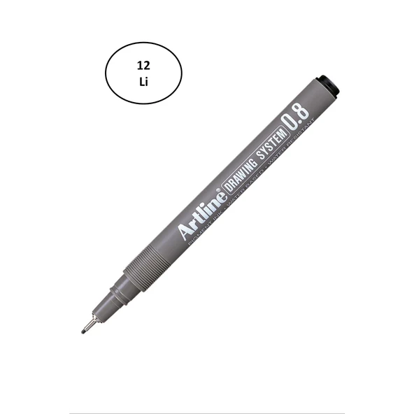Artline 238 Çizim Kalemi 0.8 mm Siyah 12'li