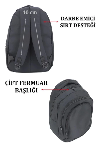 Basic Siyah Okul Sırt Çantası - 4