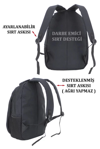 Basic Siyah Okul Sırt Çantası - 3