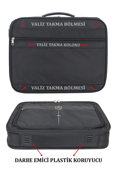 Siyah 17.3 inç Laptop Evrak Çantası - 7