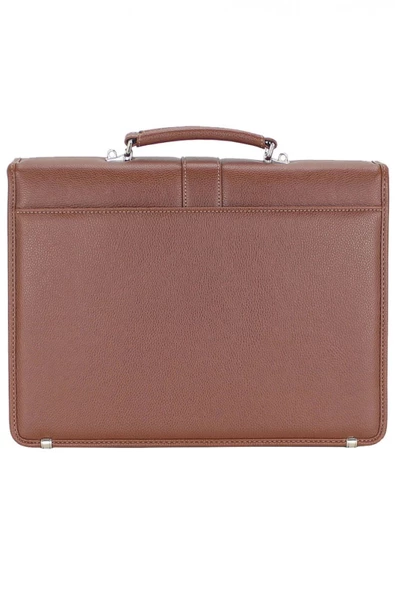 Taba Vintage Klasik Tarz A4 Kağıt Uyumlu Evrak Çantası - 7