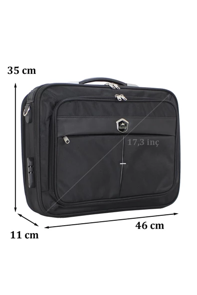 Siyah 17.3 inç Laptop Evrak Çantası - 2