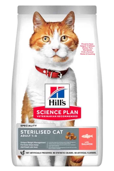 Hill’s Somonlu Kısırlaştırılmış Yetişkin Kedi Maması 8kg+2kg