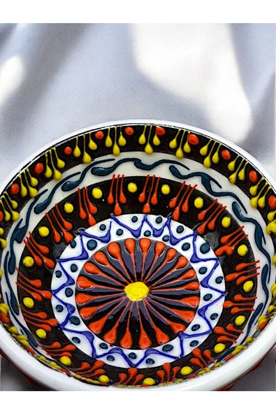 sharpart 6 Parça Seramik El Işlemesi Otantik Desen Serisi Lüks Kase Seti - 5