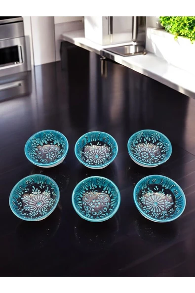 sharpart  sharp&art 6'lı Seramik 8 cm Servis Meze Sos Kase Seti - 4