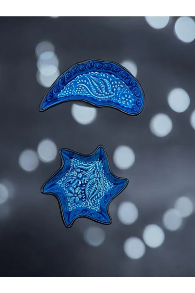 sharpart  Otantik Desenli Kabartmalı Seramik 8 Parça Kahvaltılık Ve Çerezlik Sunum Seti - 7