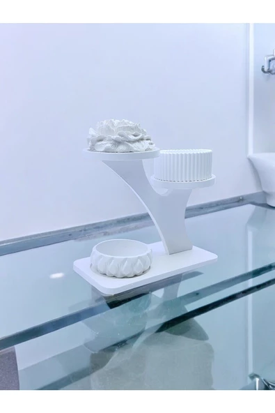 sharp&art  Dekoratif Özel Tasarım Beyaz Stand,saksı Ve Mumluklar (2 FARKLI MODEL SEÇENEĞİYLE...) - 4