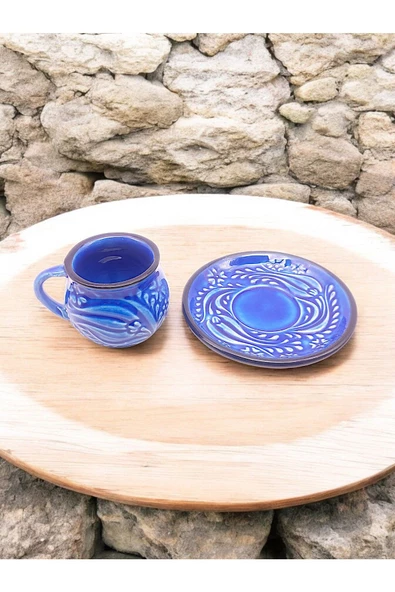 sharpart  Kabartma Desenli Özel Seri 2 Kişilik Kahve Fincan Takımı - 7