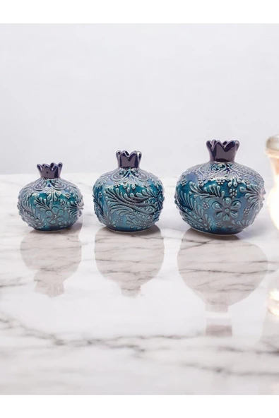 sharpart  Sharp&art Çini Kabartmalı 3 Lü Nar Seti - Resim 5