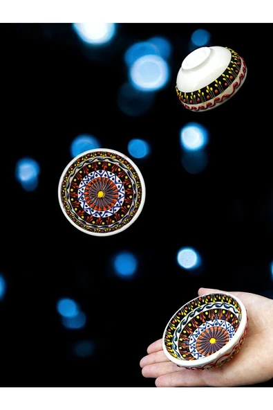 sharpart 6 Parça Seramik El Işlemesi Otantik Desen Serisi Lüks Kase Seti - 4