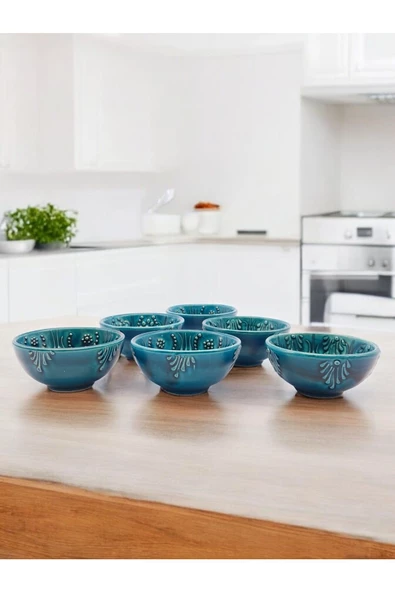 sharpart  sharp&art 6'lı Seramik 8 cm Servis Meze Sos Kase Seti - 7