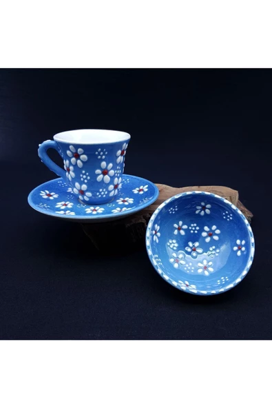 sharp&art  Papatya Desenli Lokum Kaseli Kahve Fincan Setini Kendin Yap, 6 Farklı Renk Seçeneği Ile...