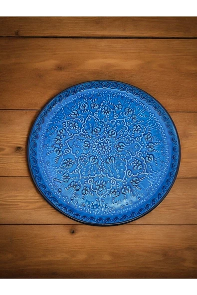 sharpart  Otantik Desenli Kabartmalı Seramik 8 Parça Kahvaltılık Ve Çerezlik Sunum Seti - 6