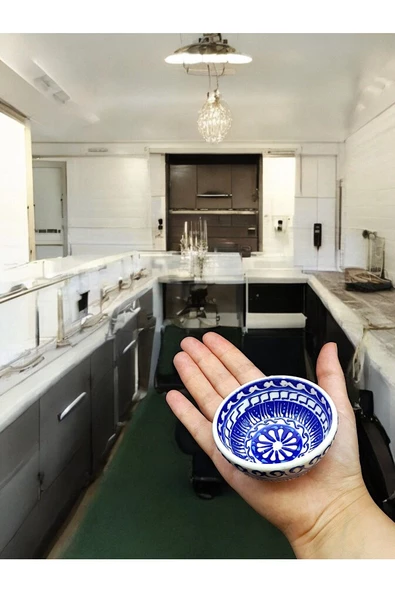 sharpart 5 PARÇA SERAMİK EL İŞLEMESİ DENİZ SERİSİ LÜKS KASE SETİ - 2