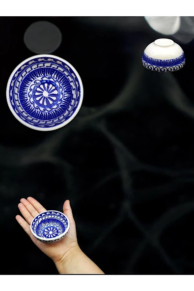 sharpart 5 PARÇA SERAMİK EL İŞLEMESİ DENİZ SERİSİ LÜKS KASE SETİ - 4