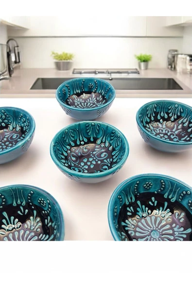 sharpart  sharp&art 6'lı Seramik 8 cm Servis Meze Sos Kase Seti - 3
