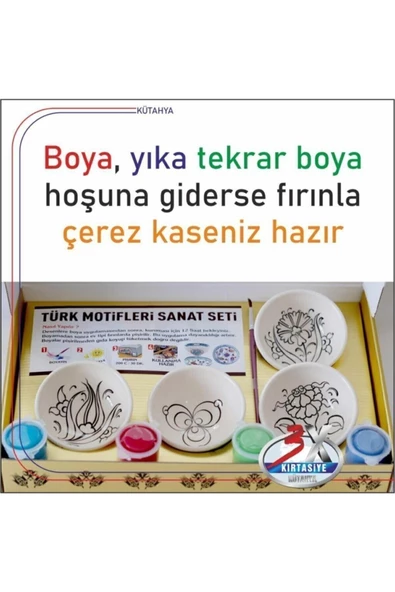 CerraCotta  Çini Kase Boyama Seti Seramik Ve Taş Boyama Sanat Setleri - 5