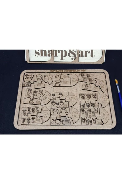 sharpart  sharp&art Ahşap Toplama ve Çıkarma Boyayarak Öğrenme Aktivite Etkinlik Sanat Seti - 3