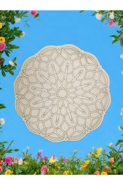 sharp&art  12 Farklı Model 20 Cm Ahşap Mandala,okul Aktivite,sanatsal Eğitim Hobi Seti (6LI BOYA VE FIRÇA SETİ)