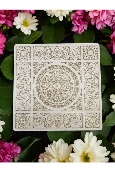 sharp&art  12 Farklı Model 20 Cm Ahşap Mandala,okul Aktivite,sanatsal Eğitim Hobi Seti (6LI BOYA VE FIRÇA SETİ)