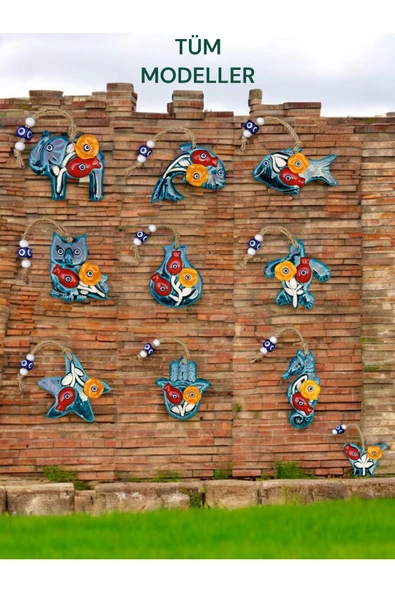 sharp&art  Bahçe,duvar Ve Kapılar Için Askılı,nazar Boncuklu Çini Süslemeler,10 Farklı Model - Resim 3