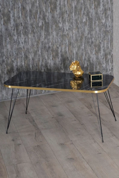 Gold Falez Orta Sehpa Kr Siyah Ayak Altın Bendir Tel ürün görseli 1